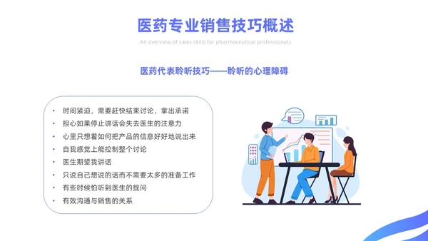 蓝色简约风医药代表销售经验分享培训课件