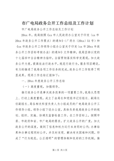 市广电局政务公开工作总结及工作计划.docx