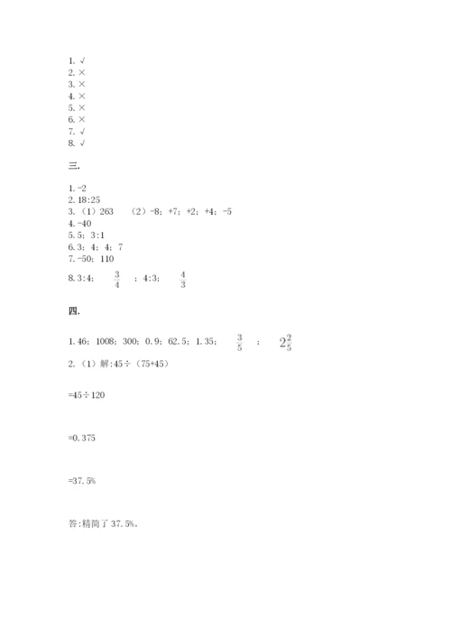 小学毕业班数学检测卷（名师系列）.docx