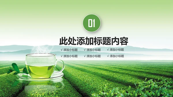 茶文化茶叶绿茶产品介绍动态PPT模板