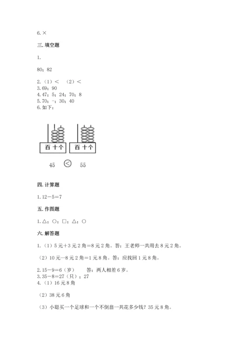 人教版一年级下册数学期末测试卷附答案【综合题】.docx