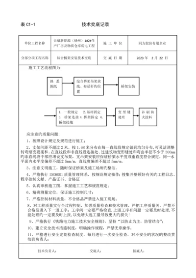 综合桥架技术交底记录.docx