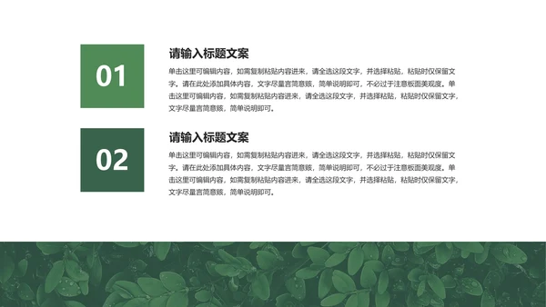 绿色清新简约风月度总结PPT模板