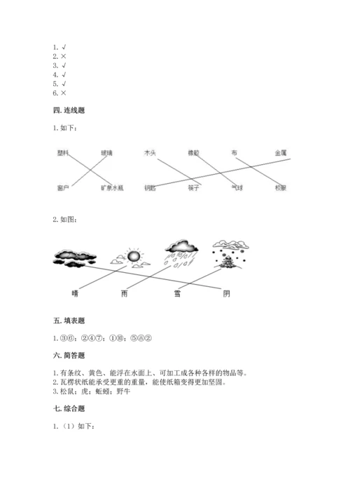 教科版科学二年级上册《期末测试卷》【学生专用】.docx