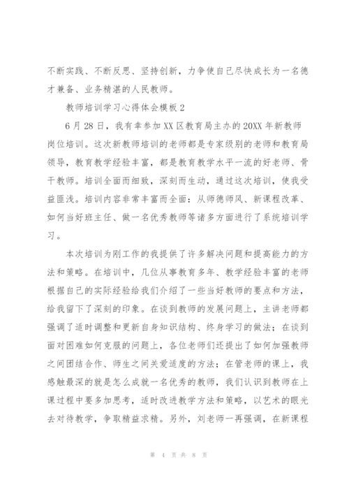 教师培训学习心得体会模板.docx