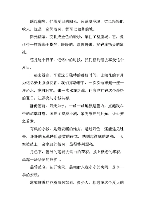这个夏天作文600字