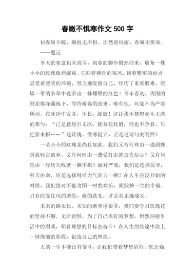 春嫩不惧寒作文500字.docx