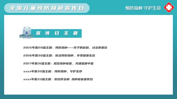 儿童接种免疫疫苗宣传日PPT模板