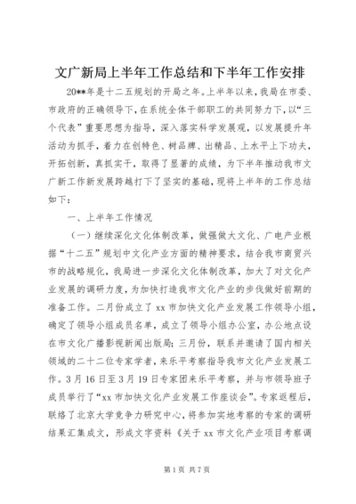 文广新局上半年工作总结和下半年工作安排.docx