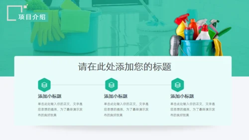 绿色家政服务项目计划书通用PPT