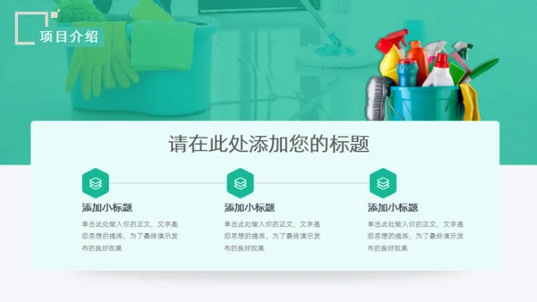 绿色家政服务项目计划书通用PPT