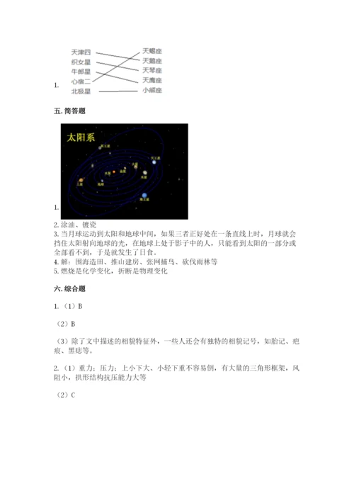 教科版科学六年级下册期末测试卷含解析答案.docx