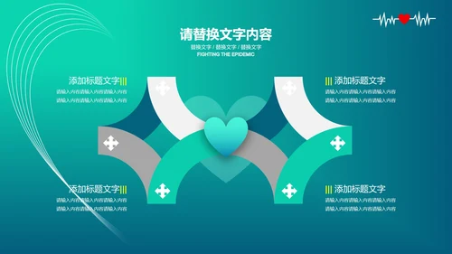 绿色抗击疫情模版PPT模板