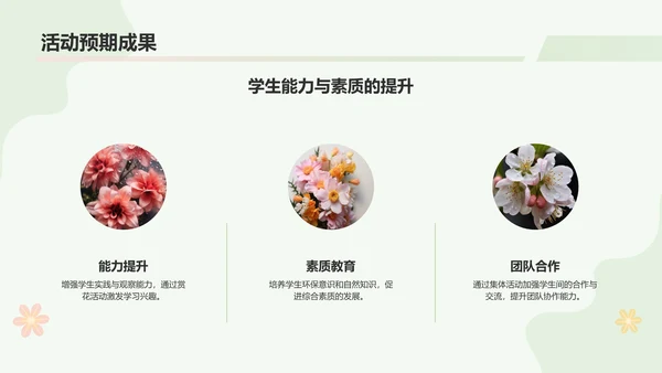 绿色小清新春游赏花活动流程PPT模板