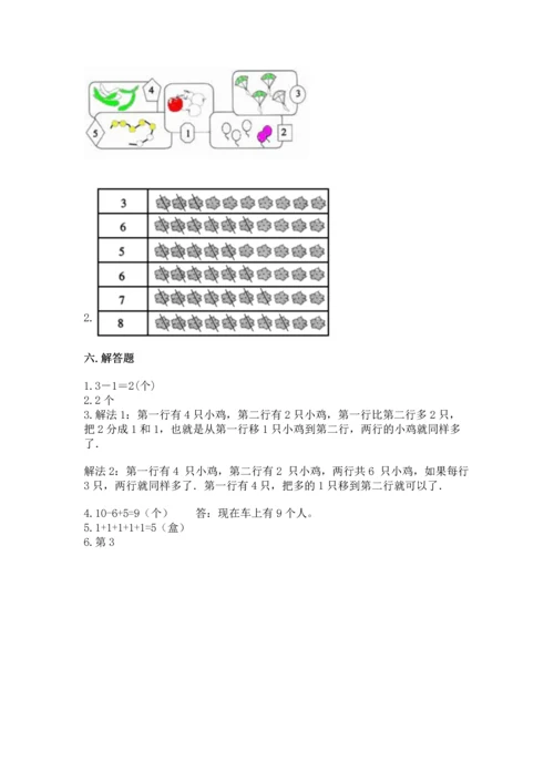 北师大版一年级上册数学期中测试卷（模拟题）.docx