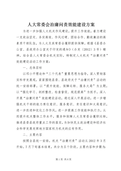 人大常委会治庸问责效能建设方案.docx