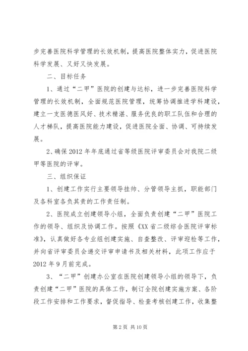 二甲医院达标工作实施方案.docx