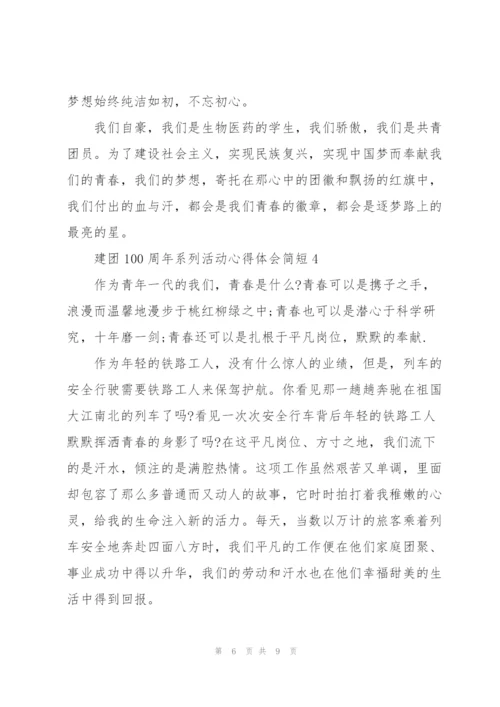 建团100周年系列活动心得体会简短5篇.docx