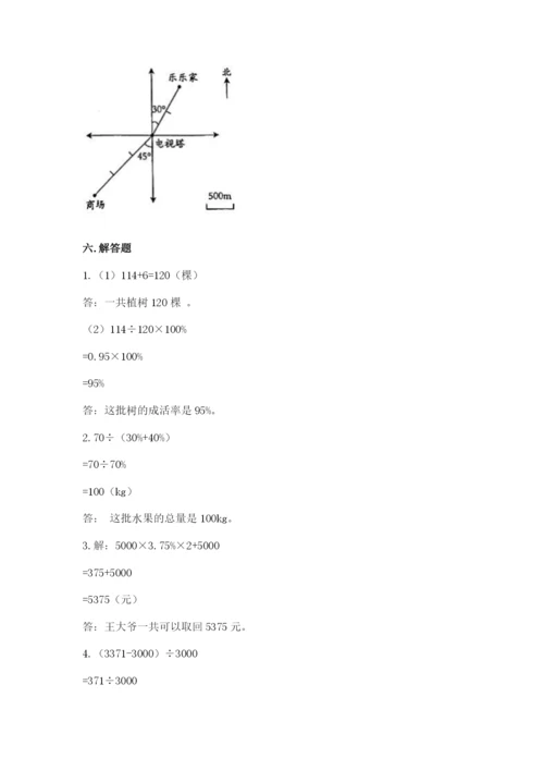 哈尔滨市道里区六年级下册数学期末测试卷带答案.docx