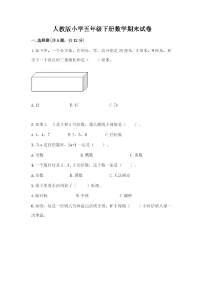 人教版小学五年级下册数学期末试卷含答案（b卷）.docx