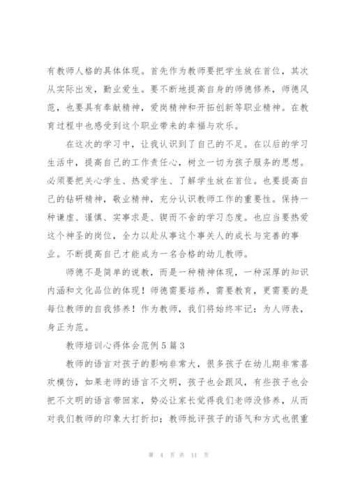 教师培训心得体会范例5篇.docx