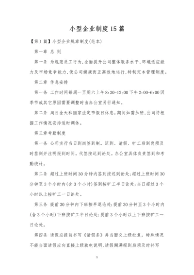 小型企业制度15篇.docx