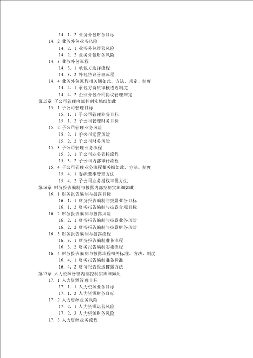 企业内部控制实施细则手册