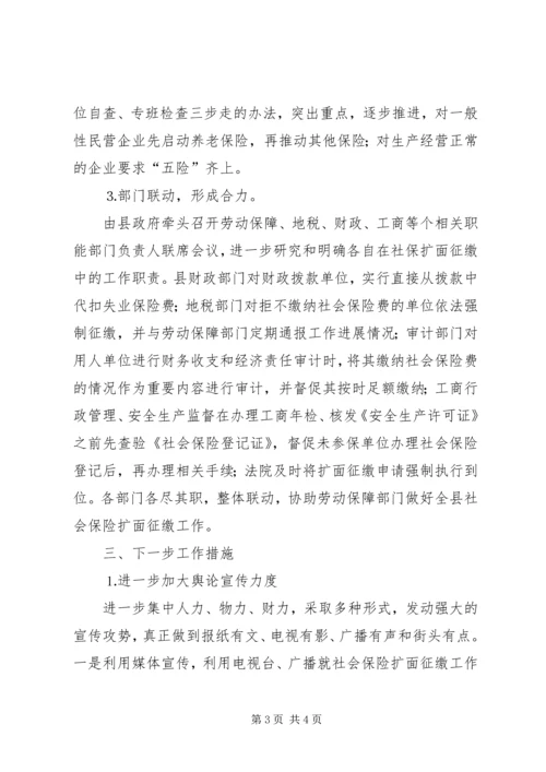 县社会保险扩面征缴工作汇报.docx