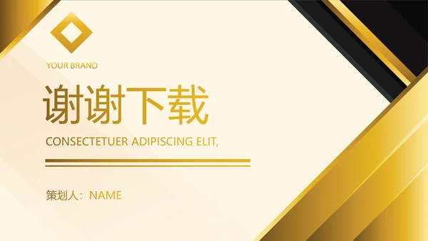 金色高端霸气商业计划书PPT动态模板