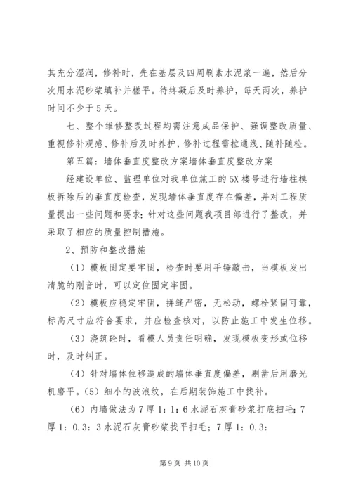 抹灰工程平整度及垂直度超标整改方案及计划.docx