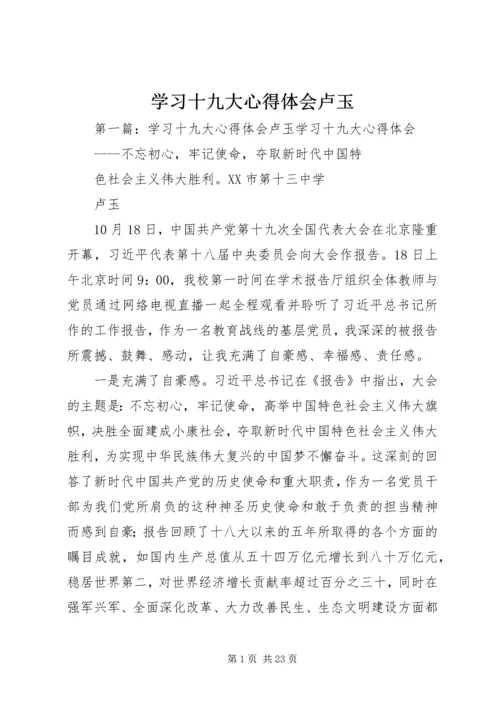 学习十九大心得体会卢玉.docx