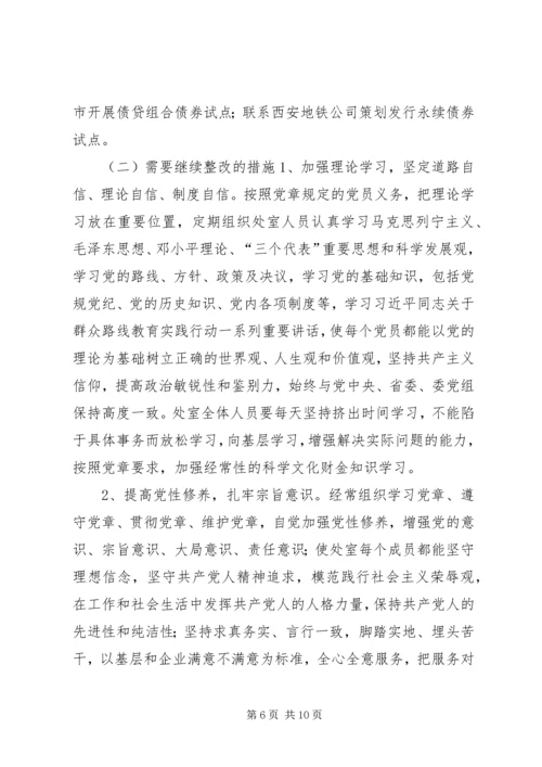 财政金融处群众路线教育实践活动整改方案.docx