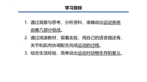 人教版生物八年级上册5.2.1 动物的运动 课件(共34张PPT)+视频素材