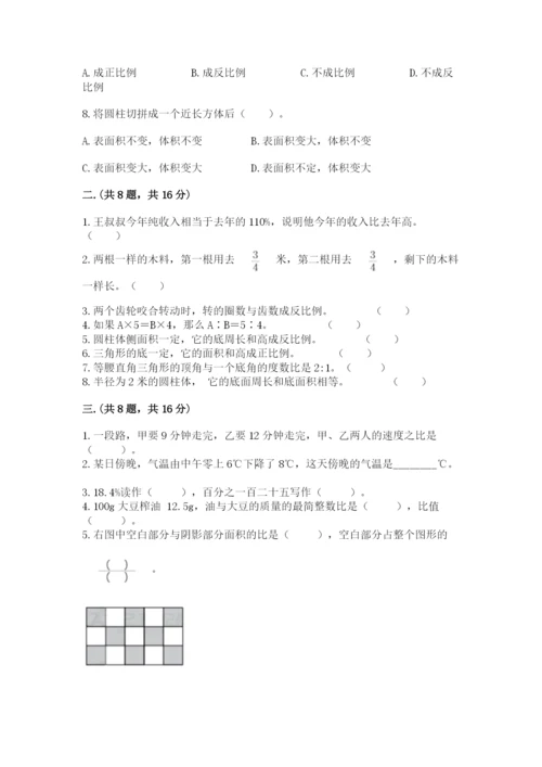 苏教版数学小升初模拟试卷含答案（夺分金卷）.docx