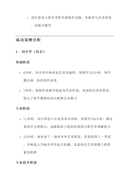 少儿美术生涯规划方案