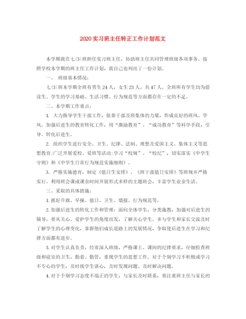 精编之实习班主任转正工作计划范文.docx