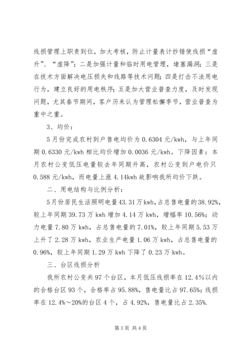 供电所月度经营情况分析[优秀范文五篇] (3).docx