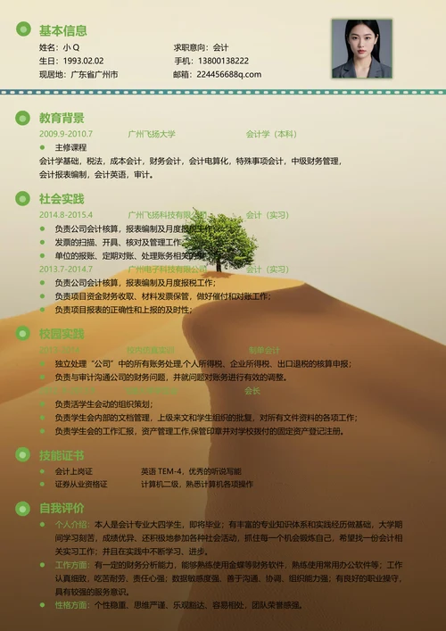 会计简历