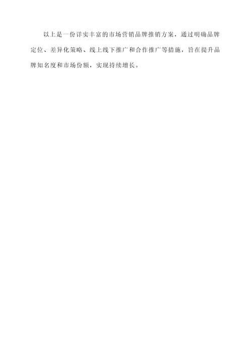 市场营销品牌推销方案