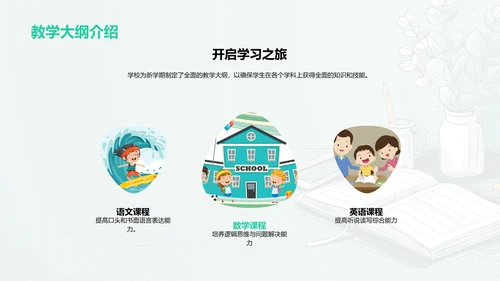 新学期课程全解PPT模板