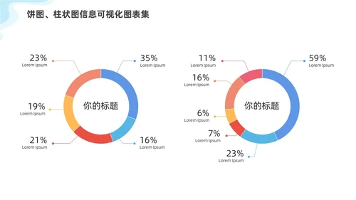 通用多彩饼图柱状图信息可视化图表集PPT