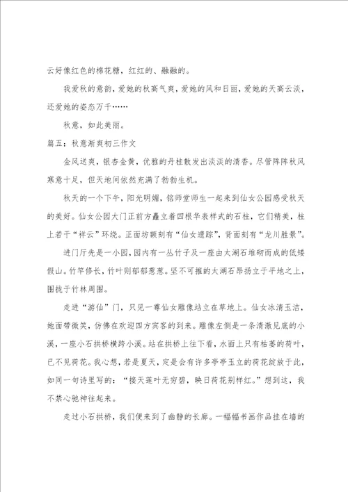 秋意渐爽初三作文精选5篇