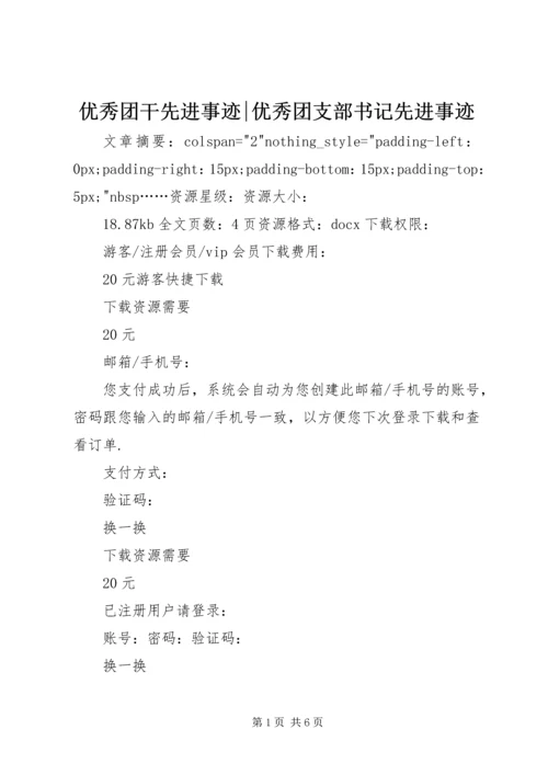 优秀团干先进事迹-优秀团支部书记先进事迹.docx