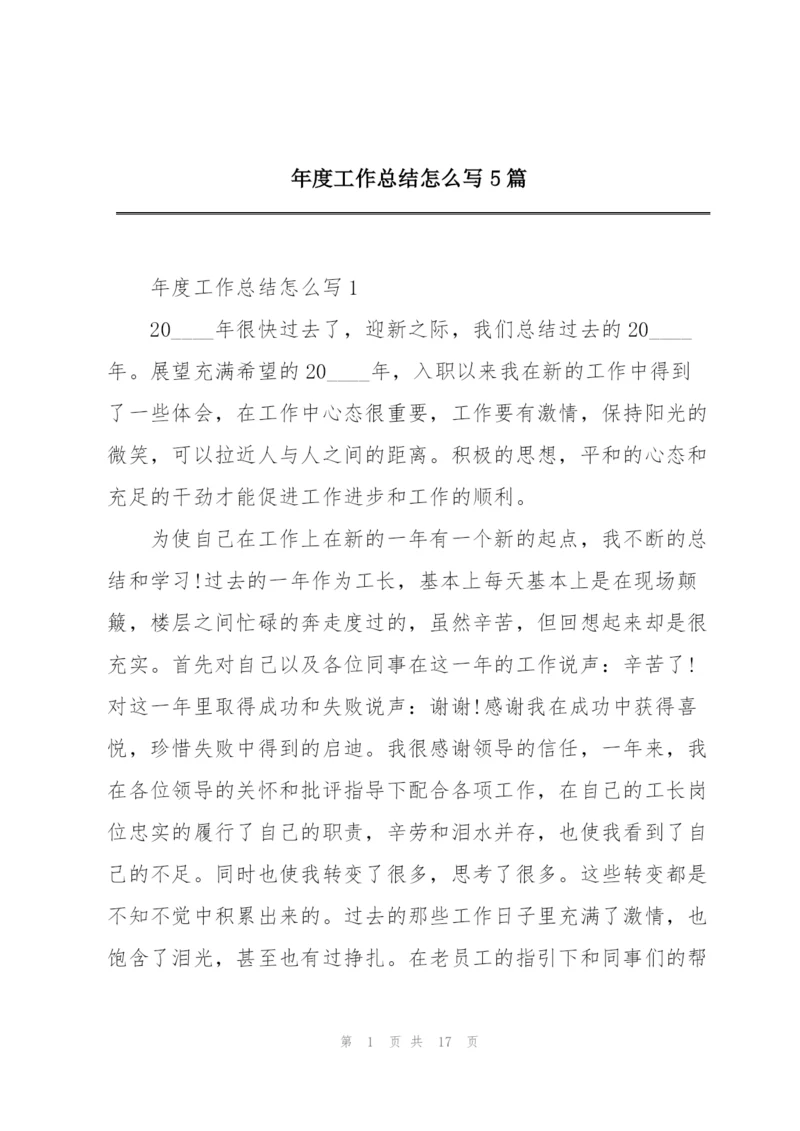 年度工作总结怎么写5篇.docx