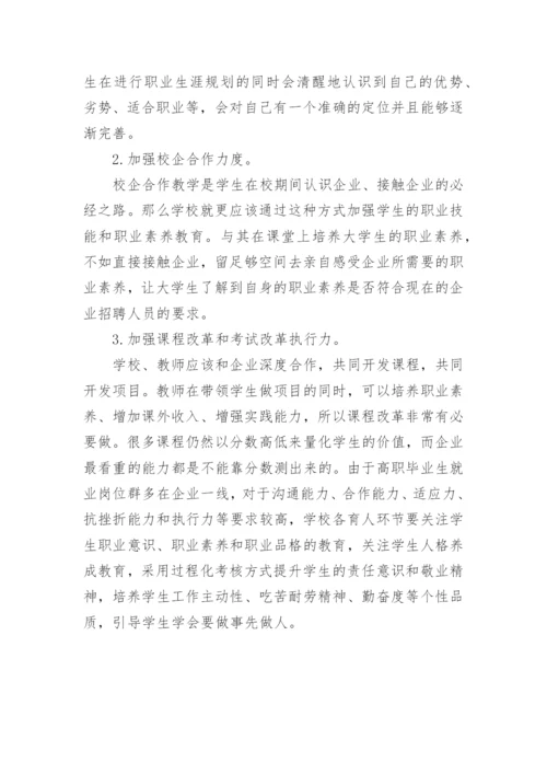 高职毕业生职业素养需求初探论文.docx