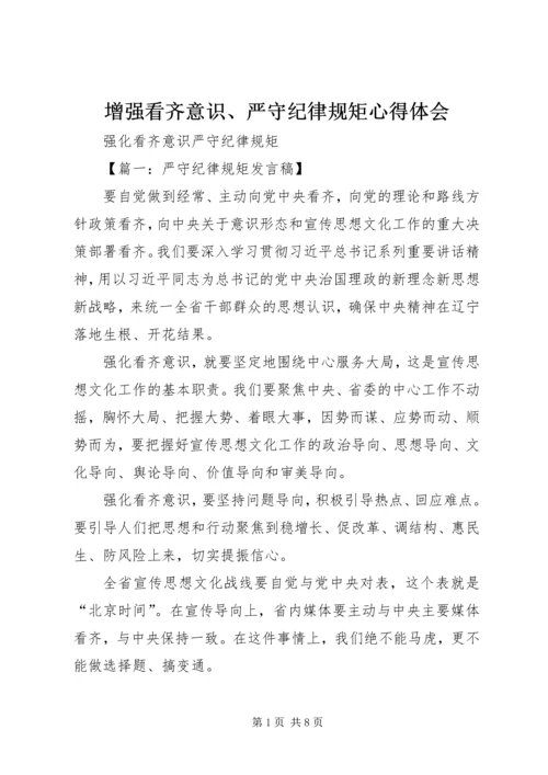 增强看齐意识、严守纪律规矩心得体会 (2).docx