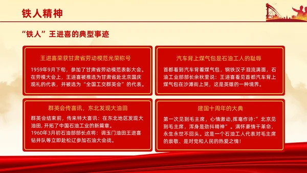 红色简约石油精神大庆精神中华民族精神宣讲ppt