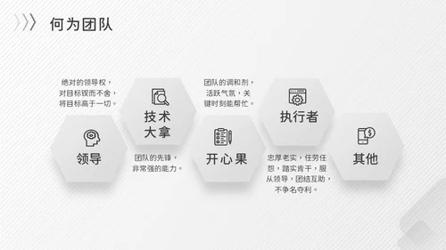 灰色简约商务冷淡风团队协作五大障碍企业培训PPT模板