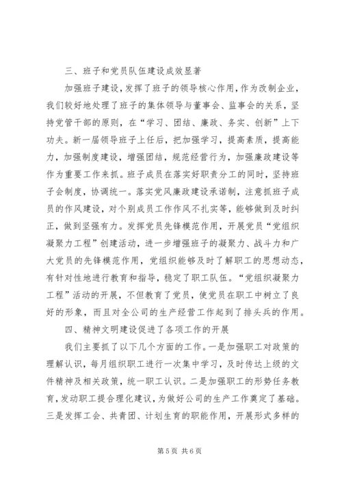 公司先进单位推荐材料.docx