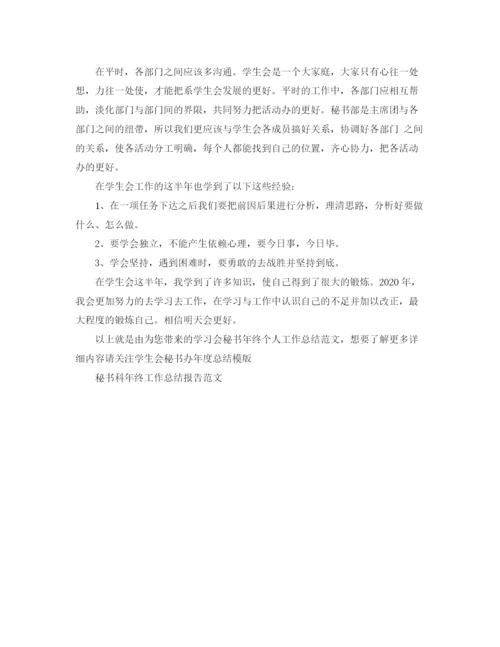 精编之学习会秘书年终个人工作总结范文.docx